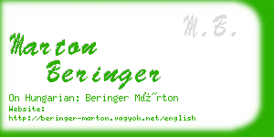 marton beringer business card